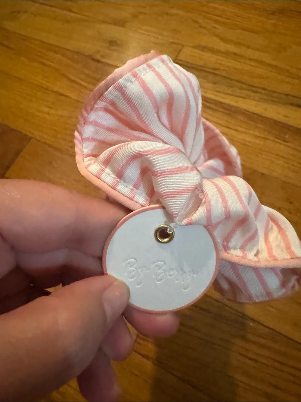 Anthropologie Pink Striped Scrunchies - Set of 2